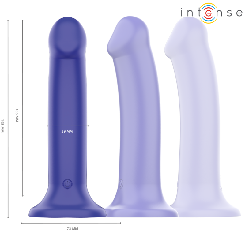 INTENSE - VICTORIA VIBRADOR CON VENTOSA 10 VIBRACIONES CONTROL REMOTO AZUL OSCURO