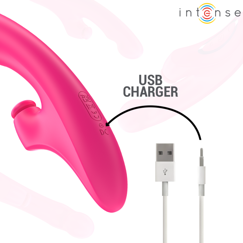 INTENSE - VIBRADOR EMI 13,5 CM MULTIFUNCION 3 EN 1 10 VIBRACIONES ROSA