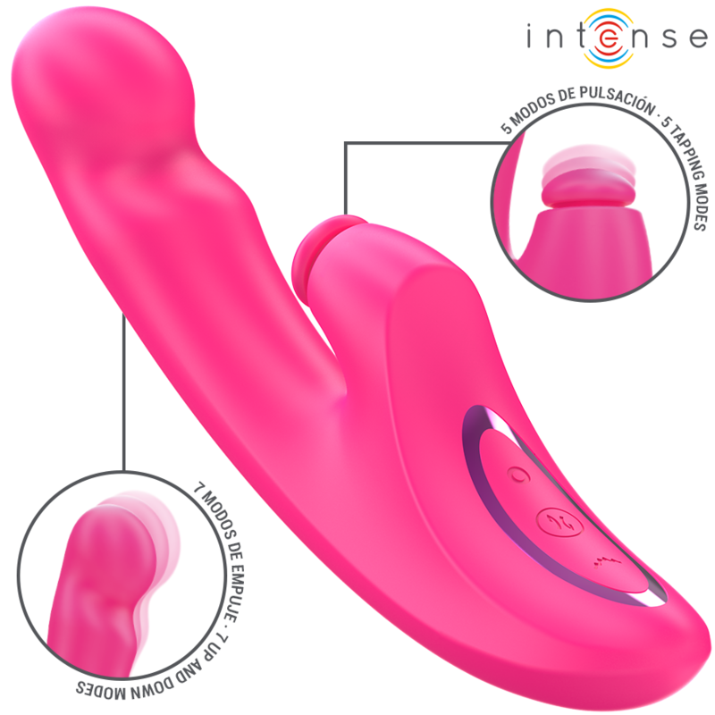 INTENSE - VIBRADOR EMI 13,5 CM MULTIFUNCION 3 EN 1 10 VIBRACIONES ROSA