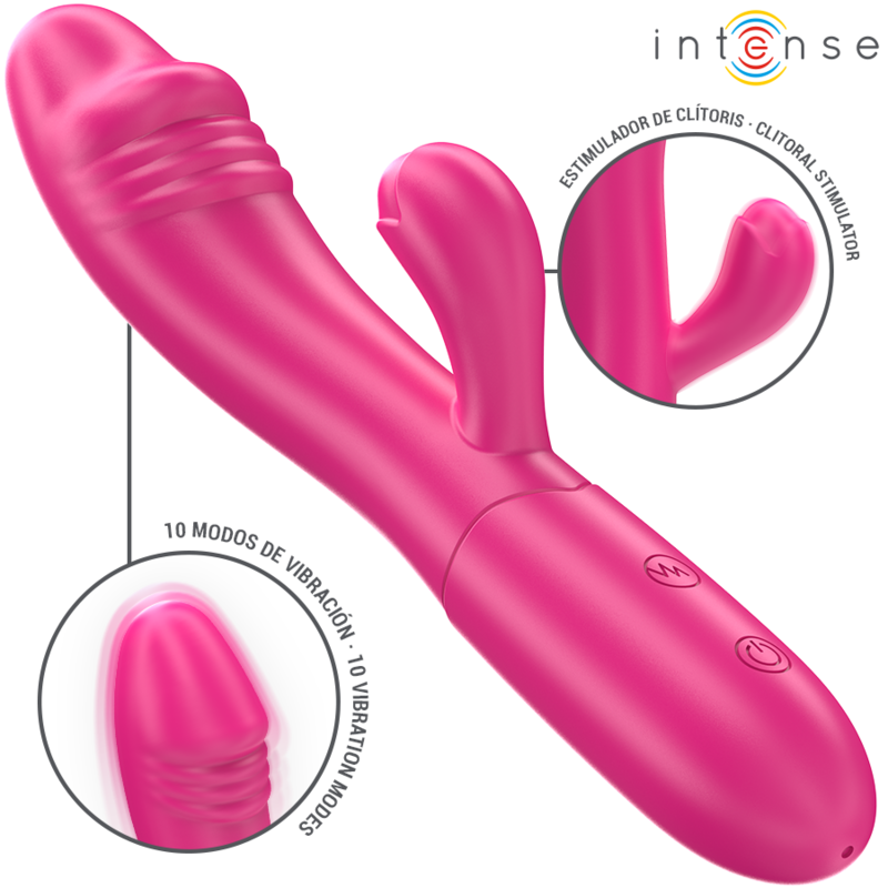INTENSE - IVY VIBRADOR FLEXIBLE 10 VIBRACIONES CON LENGUA ESTIMULANTE ROSA