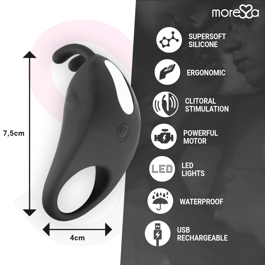 MORESSA - BRAD PREMIUM SILICONA RECARGABLE NEGRO