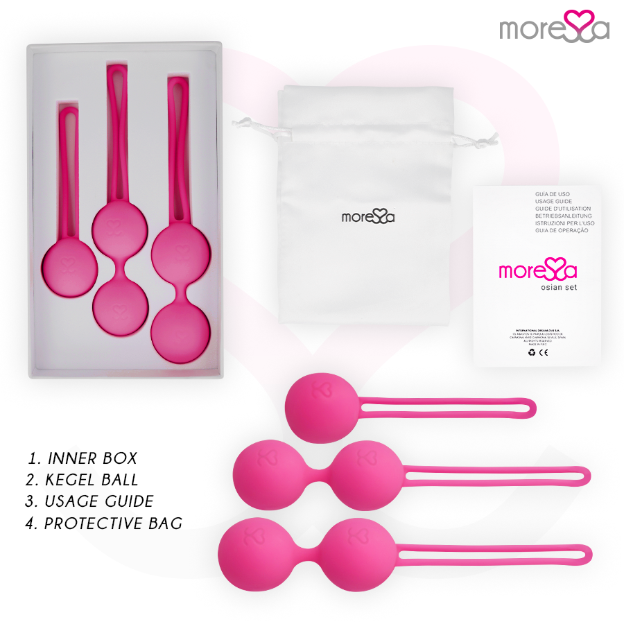 MORESSA - SET OSIAN PREMIUM DE SILICONA ROSA (Osian One - 51 g | Osian Two - 101 g | Osian Three 85 g)