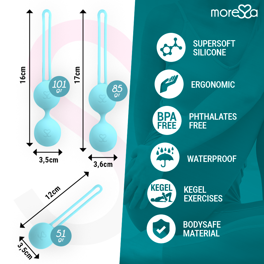 MORESSA - SET OSIAN DE SILICONA PREMIUM TURQUESA