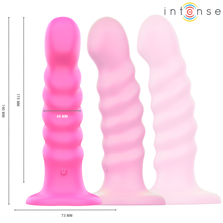 INTENSE - VIBRADOR CINDY TALLA L DISEÑO ESPIRAL 10 VIBRACIONES CONTROL REMOTO ROSA