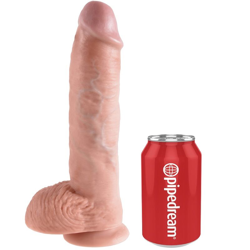 KING COCK - 10 DILDO DE CARNE CON BOLAS 26,5 CM