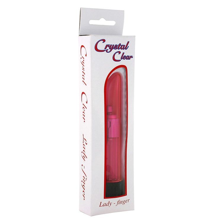 CLEAR CRYSTAL VIBRATOR LADY PINK