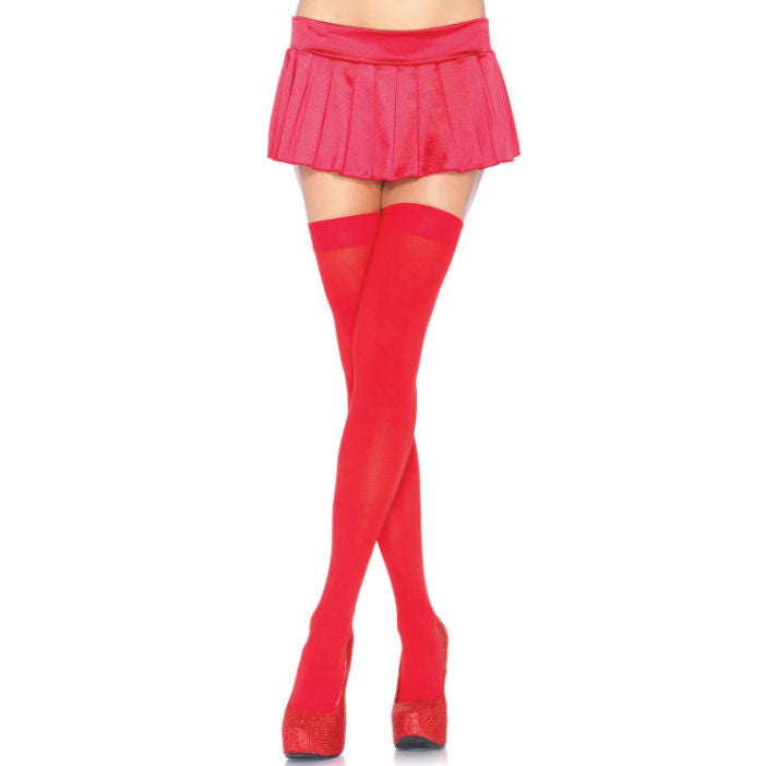 LEG AVENUE - CALCETINES DE NYLON ROJOS