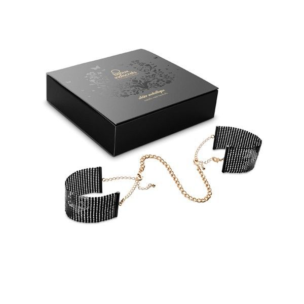 JOYERÍA - DISEÑO METÁLICO PUÑOS DE MALLA METÁLICA NEGRA