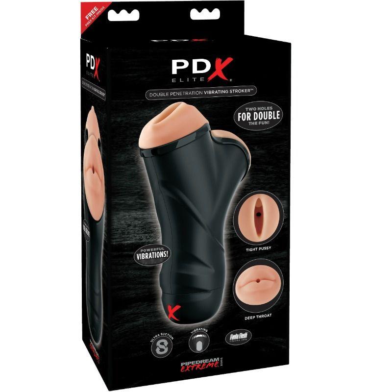 PDX ELITE - STROKER VIBRATÓRIO DE DUPLA PENETRAO - Intimate Vibes