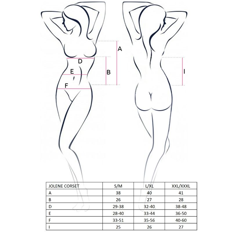 PASIÓN - CORSÉ MUJER JOLENE NEGRO TALLA L/XL