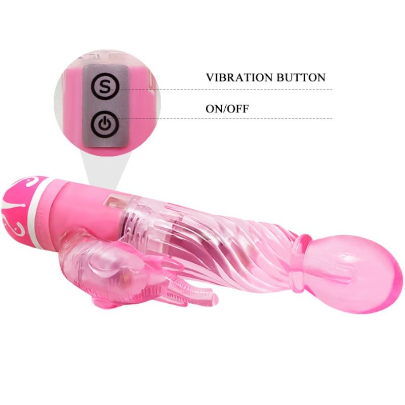 VIBRADOR MULTIVELOCIDADE COM ESTIMULADOR ROSA