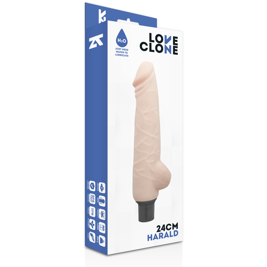 LOVECLONE - HARALD SELF-LUBRICANT VIBRATOR 24 CM -O- 4 CM