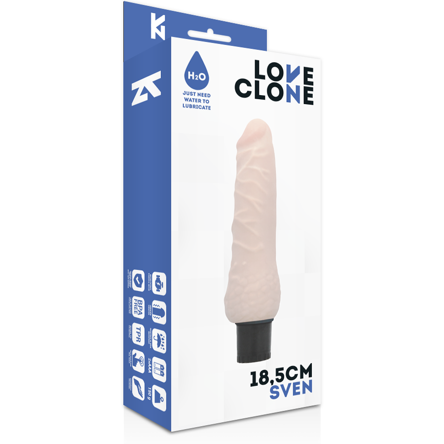 LOVECLONE - SVEN SELF-LUBRICANT VIBRATOR 18.5 CM -O- 3.3 CM