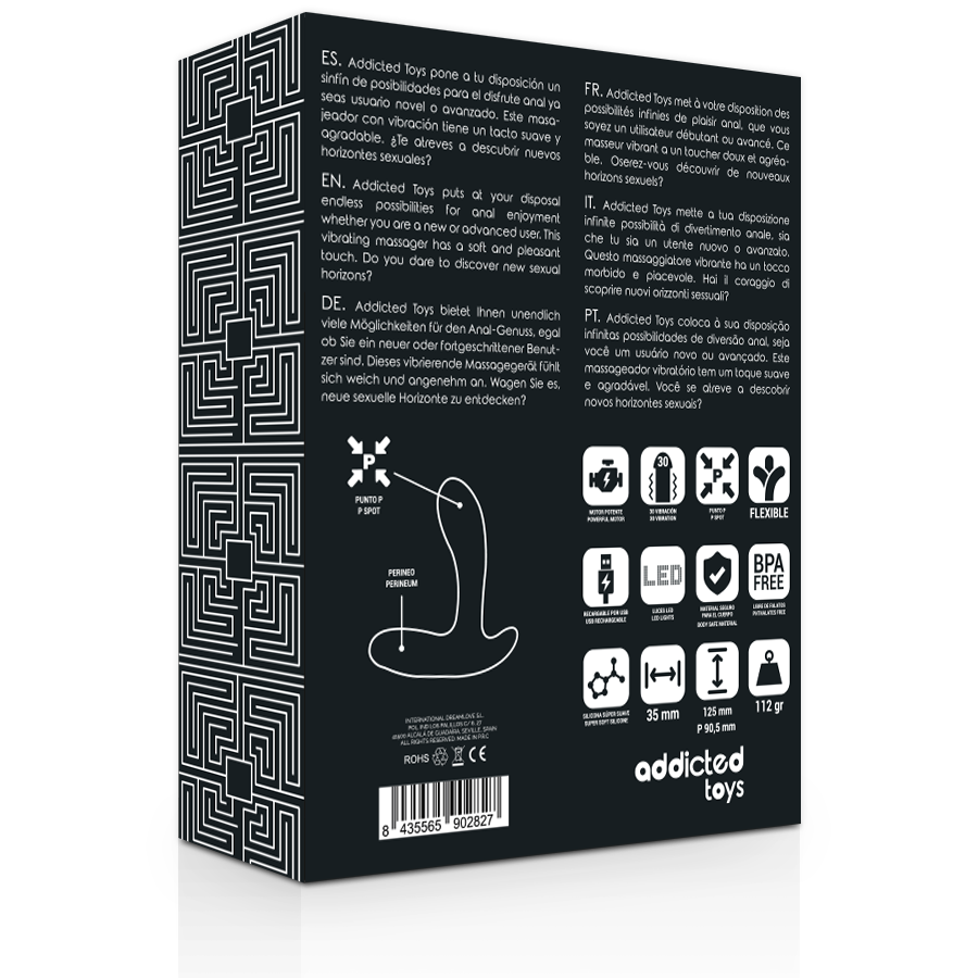 ADDICTED TOYS - MASAJEADOR ANAL VIBRADOR NEGRO