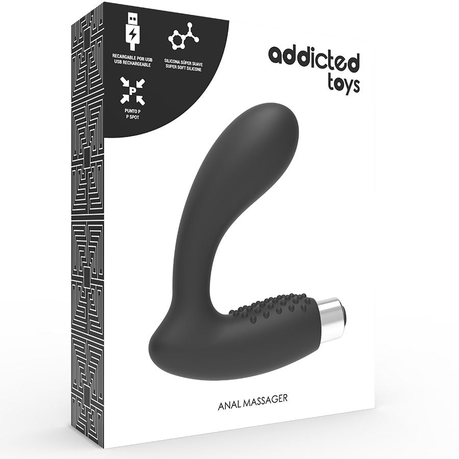 ADDICTED TOYS - VIBRADOR PROTÉSICO RECARGABLE - MODELO 5 - NEGRO