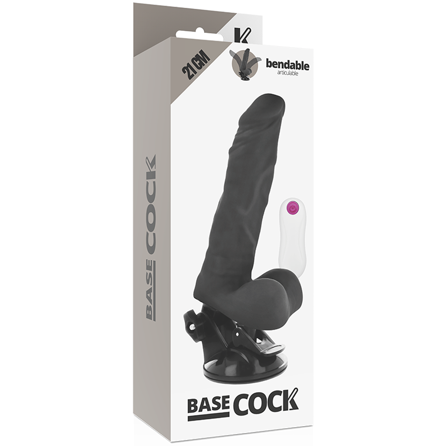 BASECOCK - VIBRADOR ARTICULABLE CON CONTROL REMOTO NATURAL 21 CM -O- 5 CM