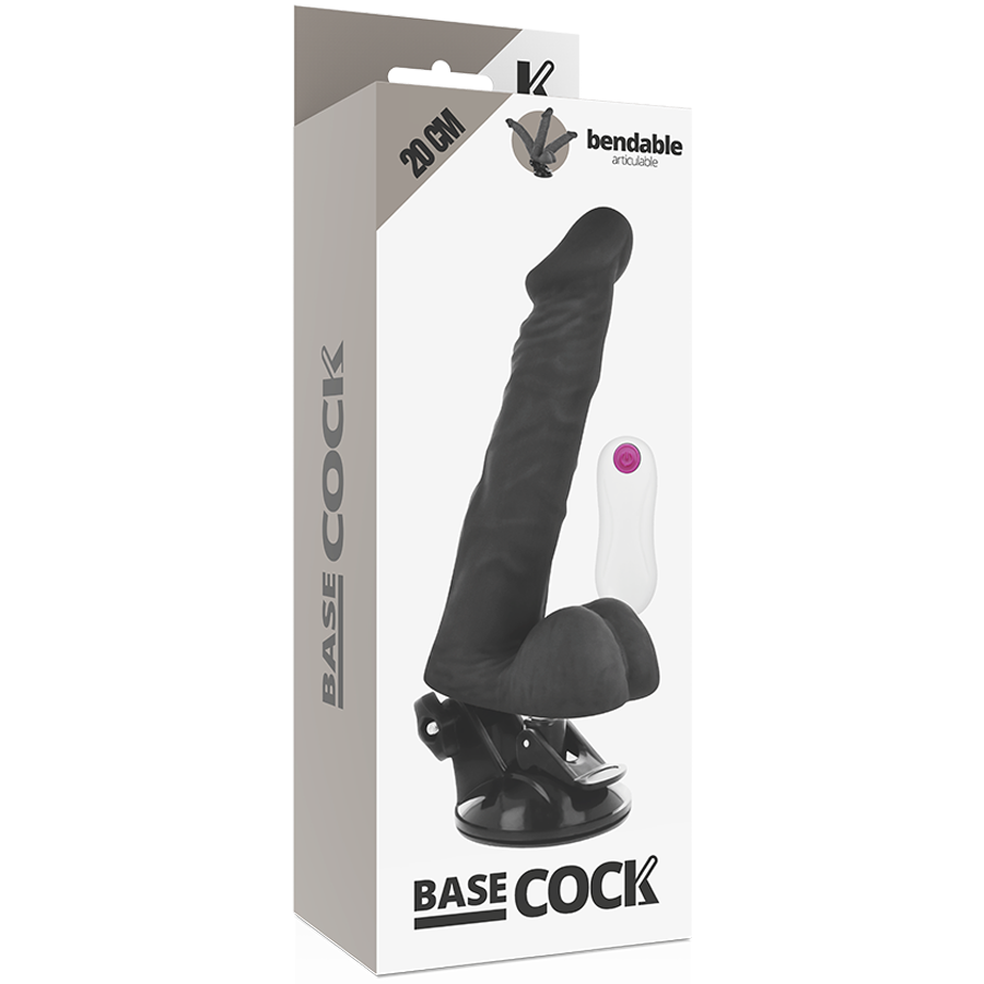 BASECOCK - VIBRADOR ARTICULABLE CON CONTROL REMOTO NATURAL 20 CM -O- 4,5 CM