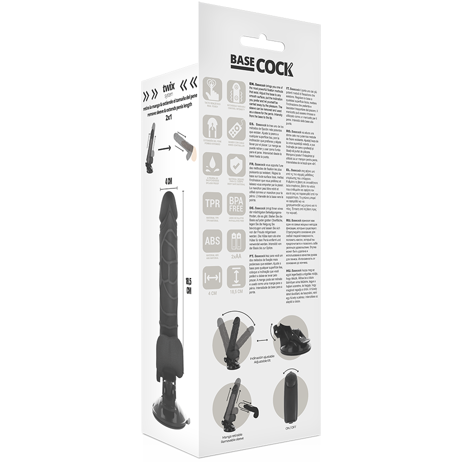 BASECOCK - VIBRADOR CONTROL REMOTO NATURAL REALISTA 18,5 CM -O- 4CM