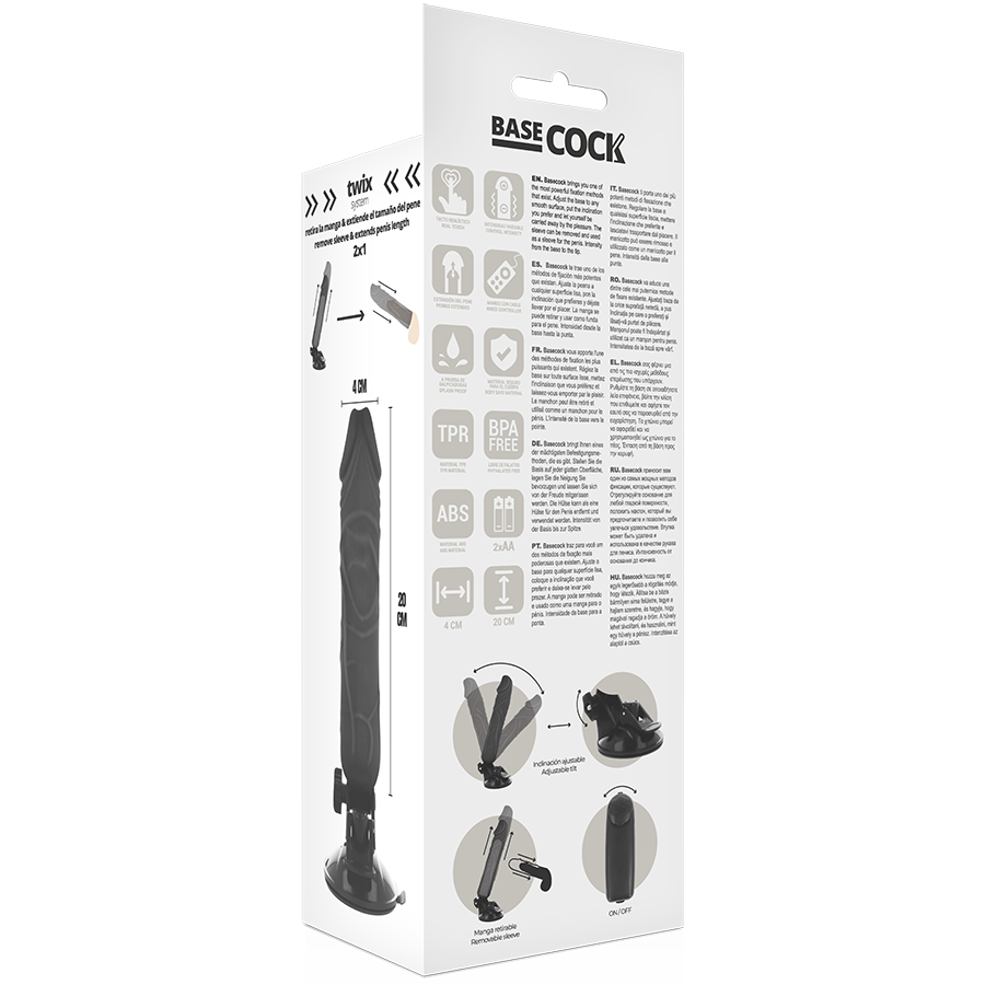 BASECOCK - VIBRADOR CONTROL REMOTO NATURAL REALISTA 20 CM -O- 4 CM