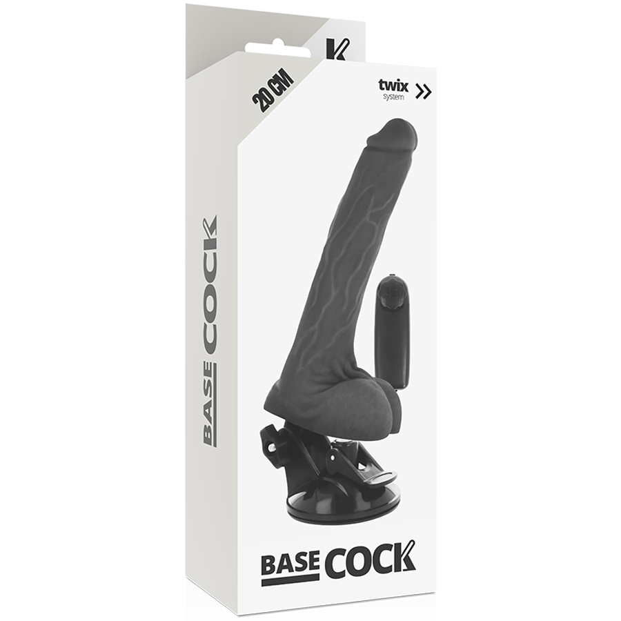 BASECOCK - VIBRADOR CONTROL REMOTO NATURAL REALISTA CON TESTICULOS 20 CM -O- 4 CM