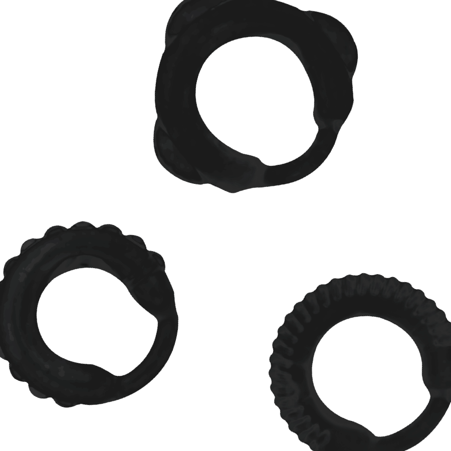 JUGUETES ADICTIVOS - JUEGO DE ANILLOS EN C - NEGRO