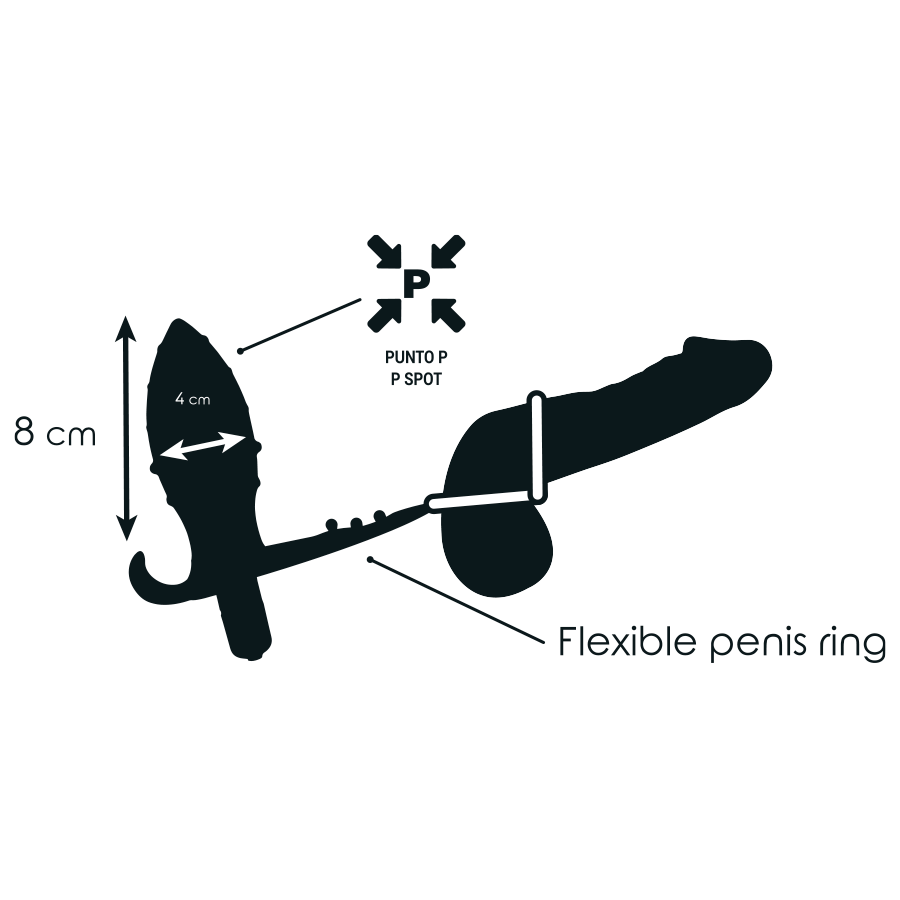 JUGUETES ADICTOS - PLUG ANAL DOBLE ANILLO NEGRO