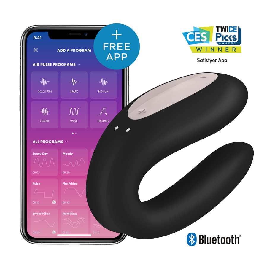 SATISFYER - DOBLE PLACER CON APP NEGRO