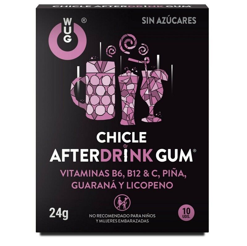 WUG GUM - RESACA DESPUÉS DE BEBER 10 UNIDADES