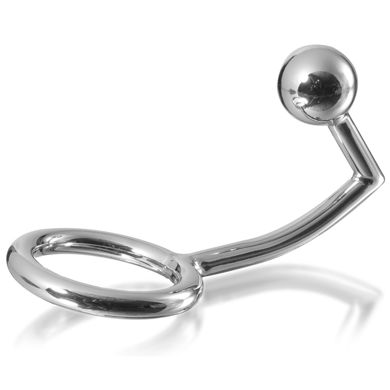 METAL HARD - ANILLO PARA PENE CON GANCHO ANAL INTRUDER 40MM
