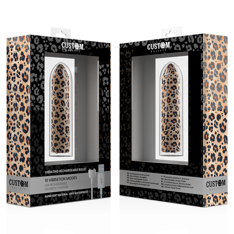 BALAS PERSONALIZADAS LEOPARD BALAS RECARGABLES 10 INTENSIDADES