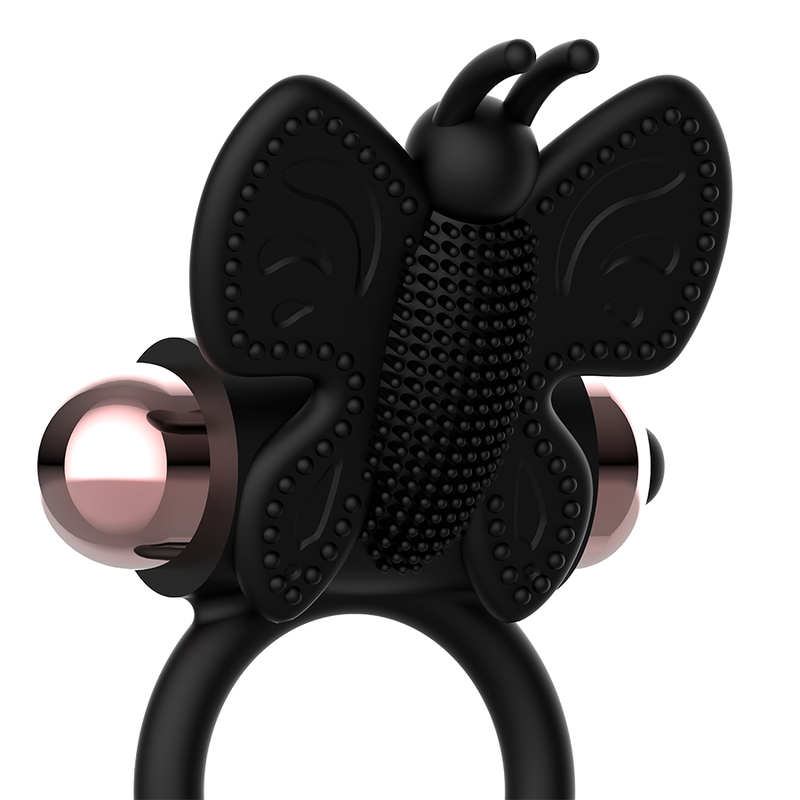 COQUETTE CHIC DESIRE - BUTTERFLY RING WITH VIBRATOR BLACK/GOLD