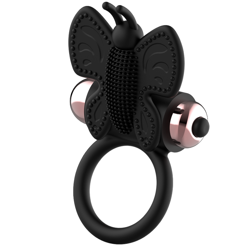 COQUETTE CHIC DESIRE - BUTTERFLY RING WITH VIBRATOR BLACK/GOLD