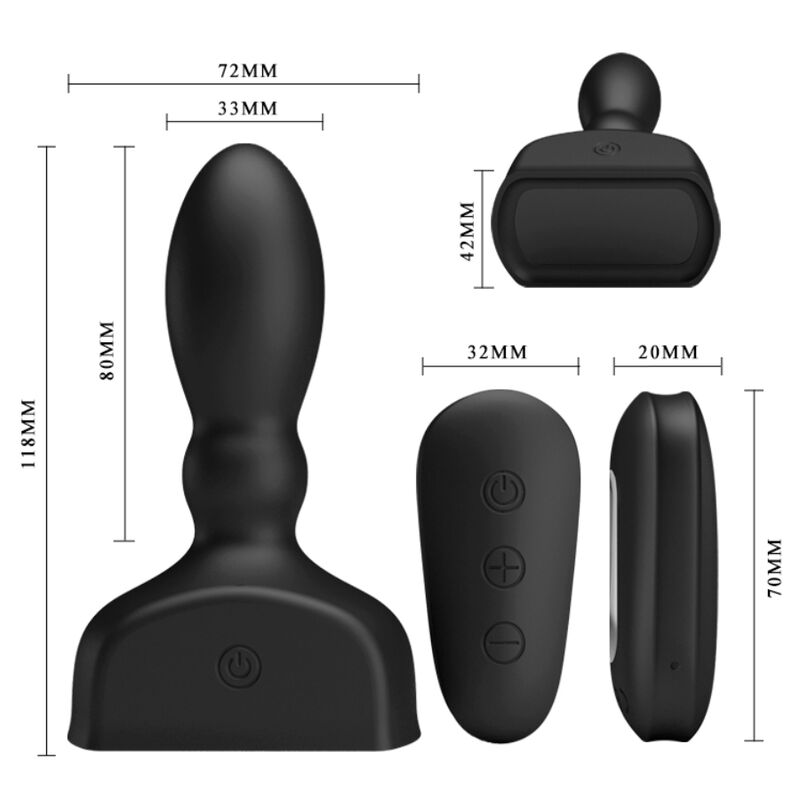MR PLAY - PLUG ANAL INFLABLE NEGRO CONTROL REMOTO