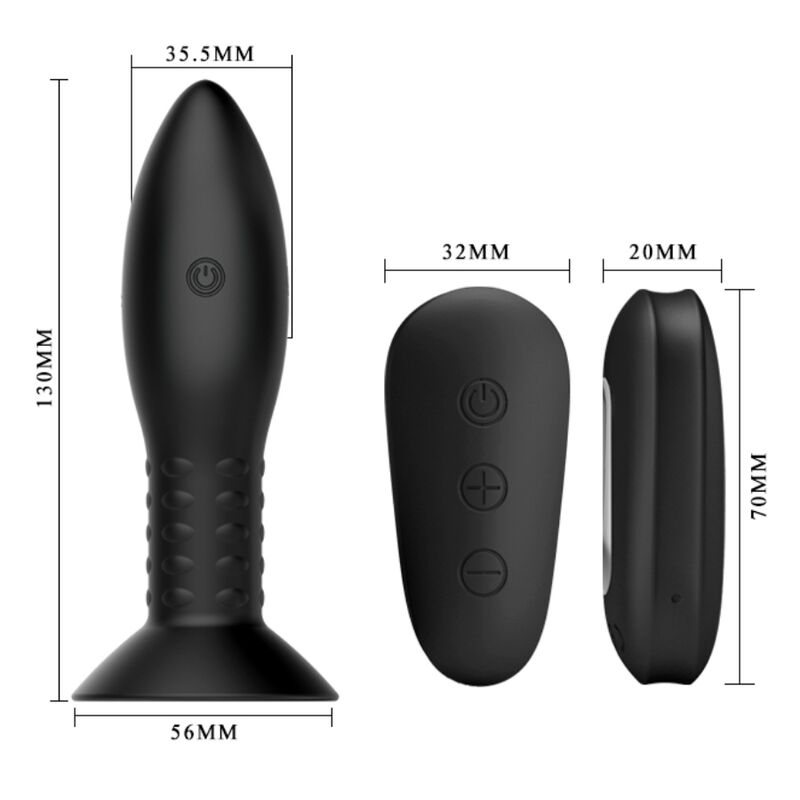 MR PLAY - ENCHUFE DE CONTROL REMOTO CON BOLAS GIRATORIAS NEGRAS