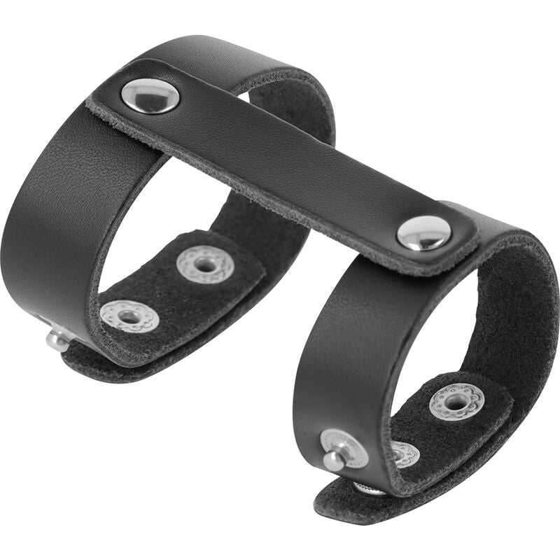 DARKNESS - ADJUSTABLE LEATHER COCK AND TESTICLE RING