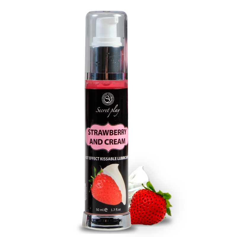 SECRETPLAY - LUBRICANTE EFECTO CALOR 2-1 FRESA Y CREMA 50 ML