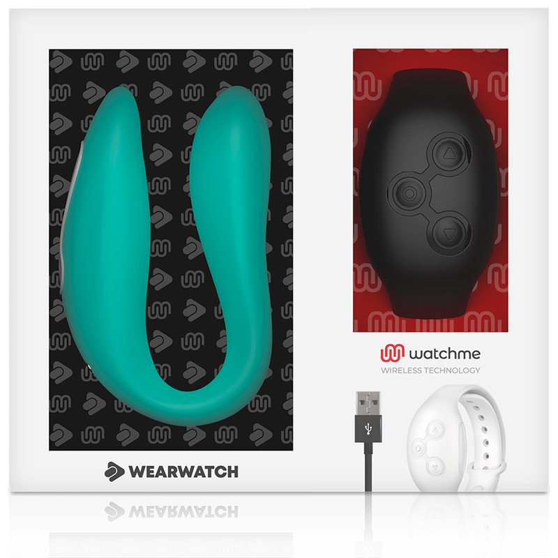 WEARWATCH - VIBRADOR DE TECNOLOGÍA DUAL WATCHME AQUAMARINE/JET