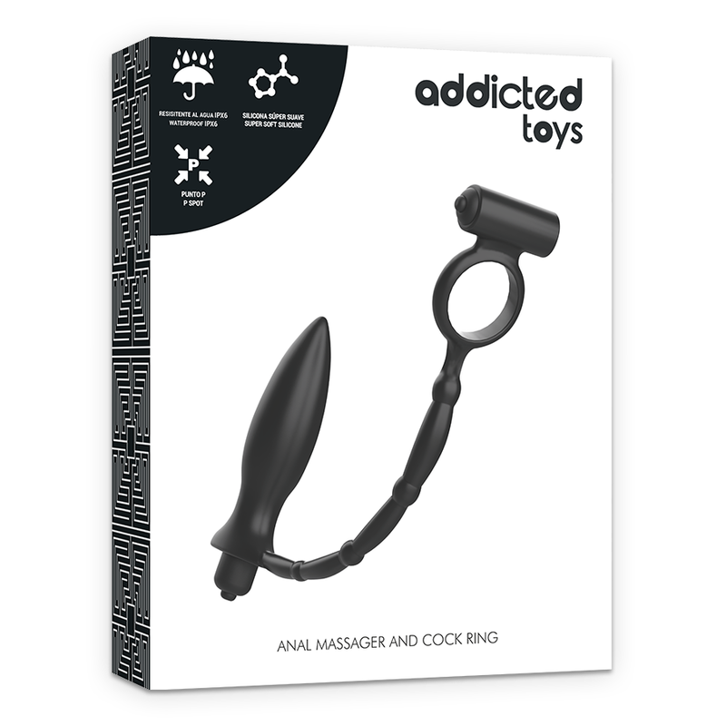 JUGUETES ADICTIVOS - PLUG ANAL CON ANILLO VIBRADOR