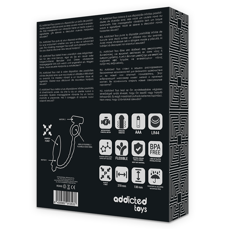 JUGUETES ADICTIVOS - PLUG ANAL CON ANILLO VIBRADOR