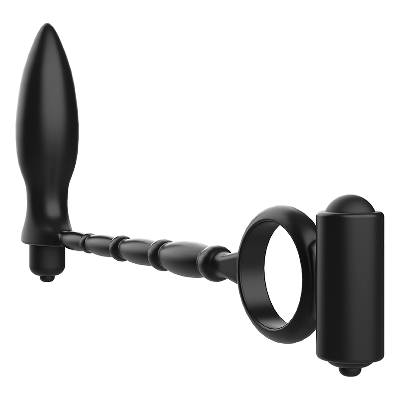 JUGUETES ADICTIVOS - PLUG ANAL CON ANILLO VIBRADOR