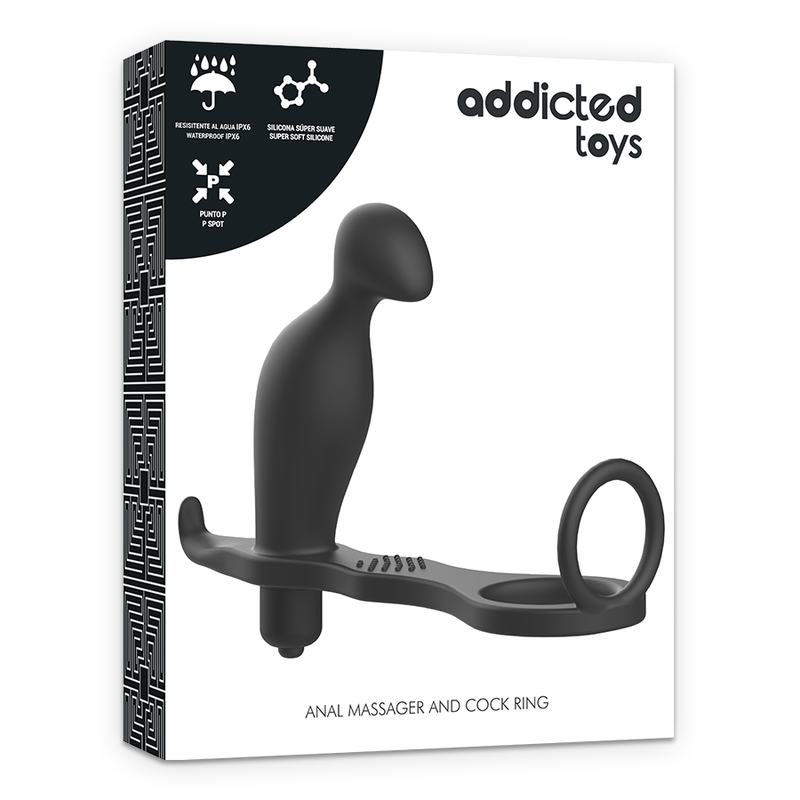 ADDICTED TOYS - ANAL PLUG - WITH BLACK SILICONE RING 12 CM